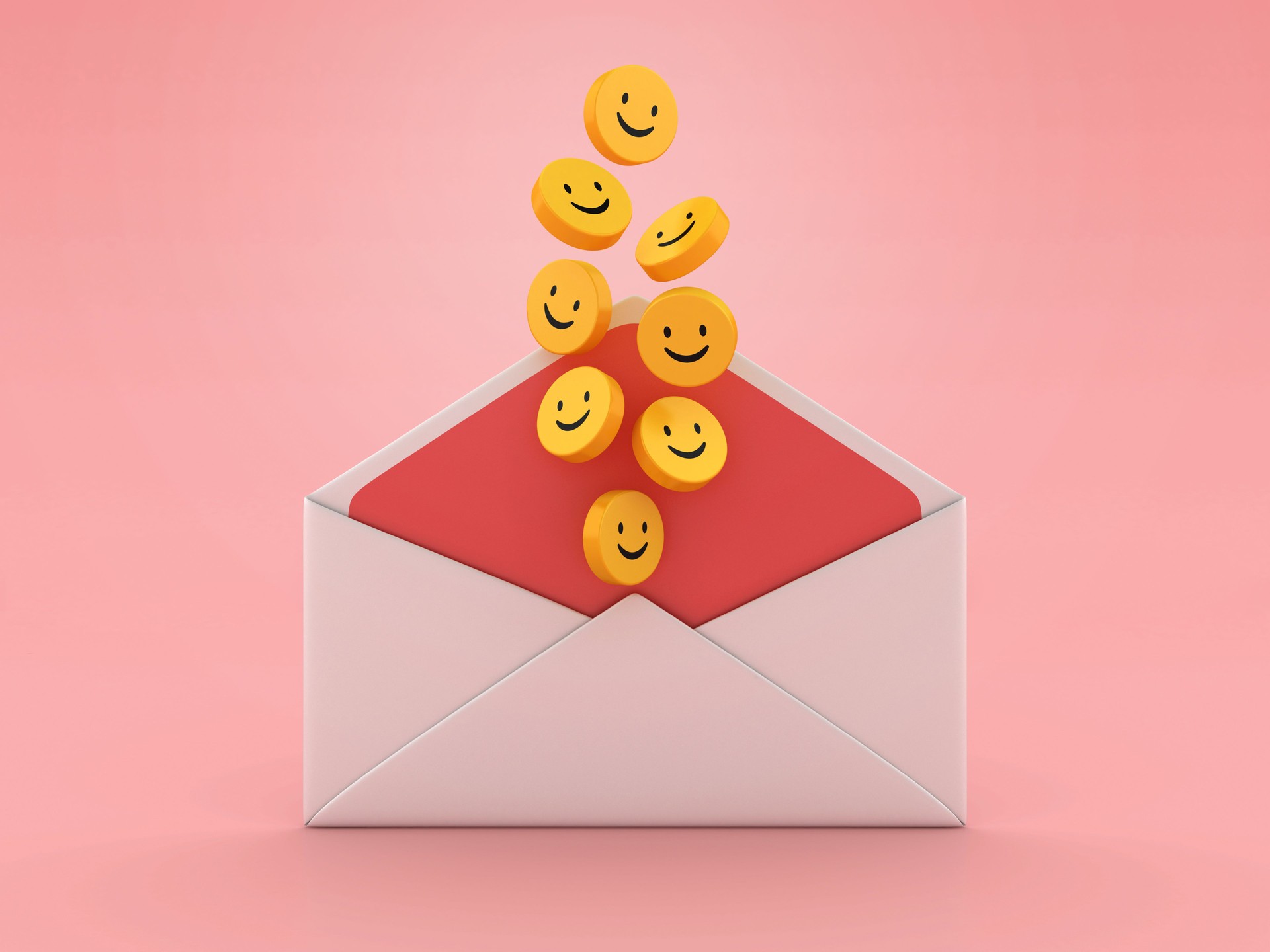 3D Envelope with Happy Emoticons