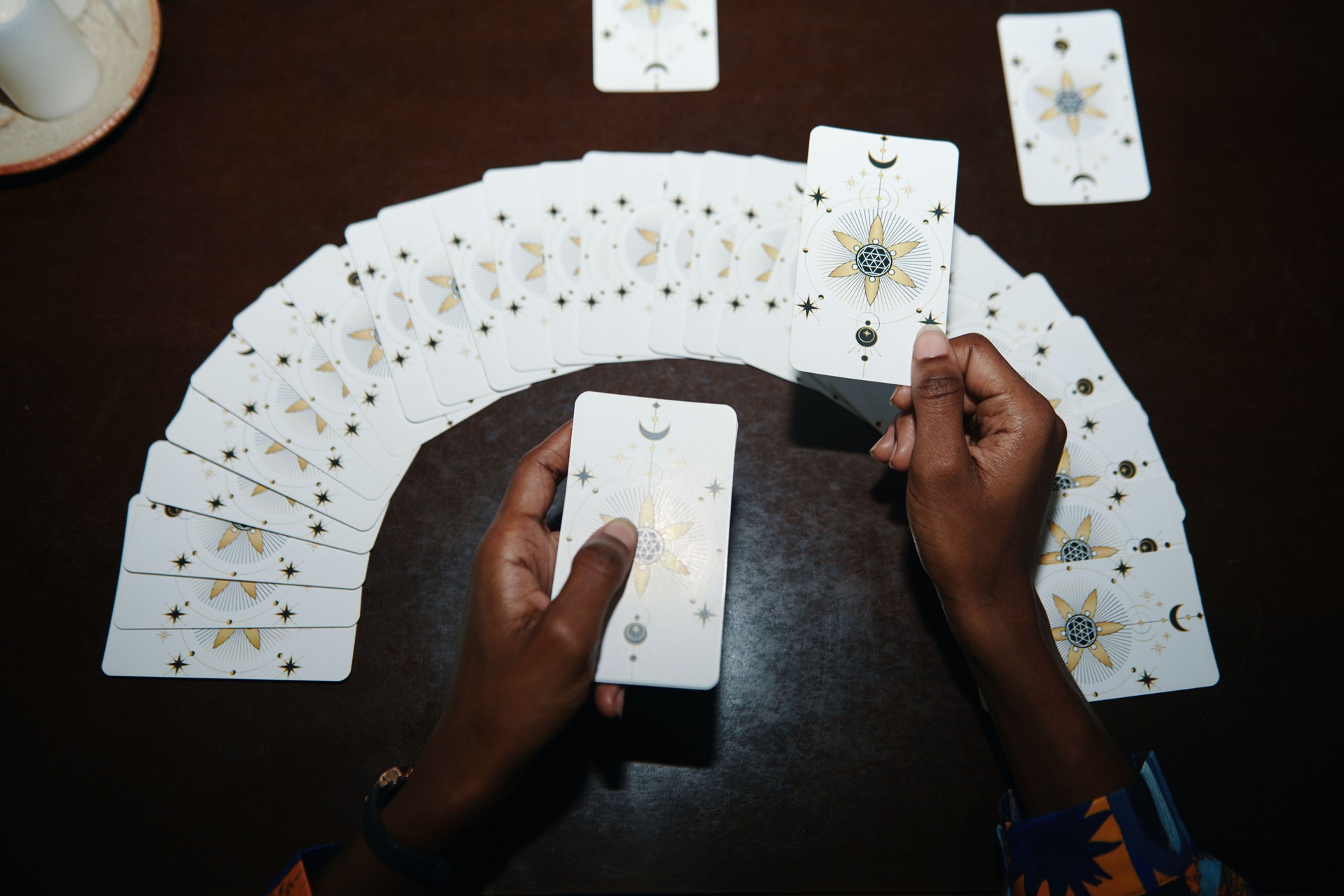 Woman Doing Tarot Spread